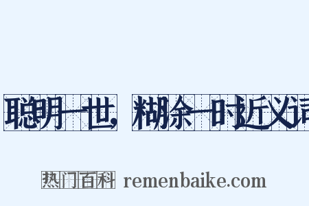 聪明一世，糊涂一时近义词是什么意思的图片